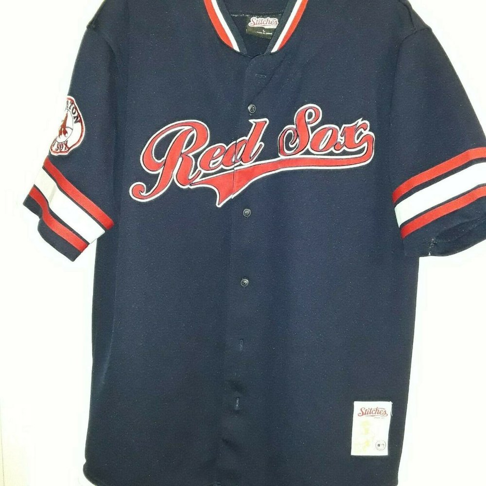 Stitches Brand, Vintage Boston Red Sox Jersey / Shirt, Size Large (L), VGUC